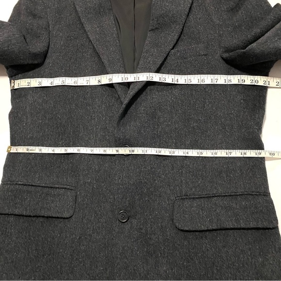 Charcoal Gray Camel Hair Tailored Fit Sport Classic Coat Blazer Jacket 40L - Picture 11 of 13
